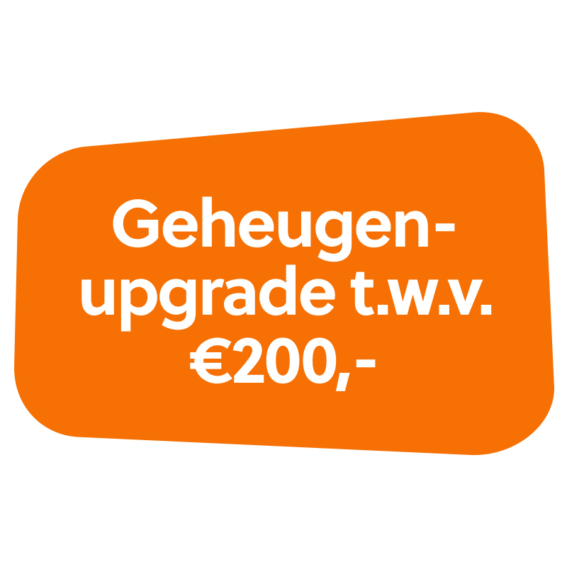 512GB voor de prijs van 256GB t.w.v. €200,-